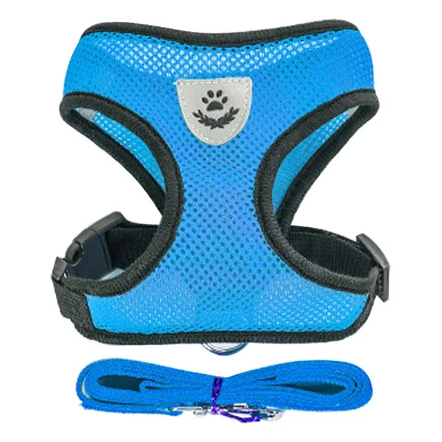 Summer small dog pet chest and back breathable dog chest and back suit cat outdoor traction rope child collar