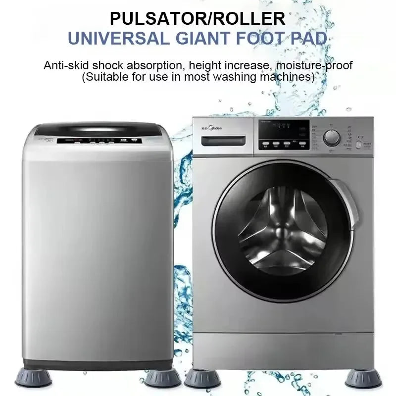4pcs Anti Vibration Feet Pads Rubber Mat Slipstop Silent Dampers Stand Universal Washing Machine Refrigerator Furniture Foot Pad