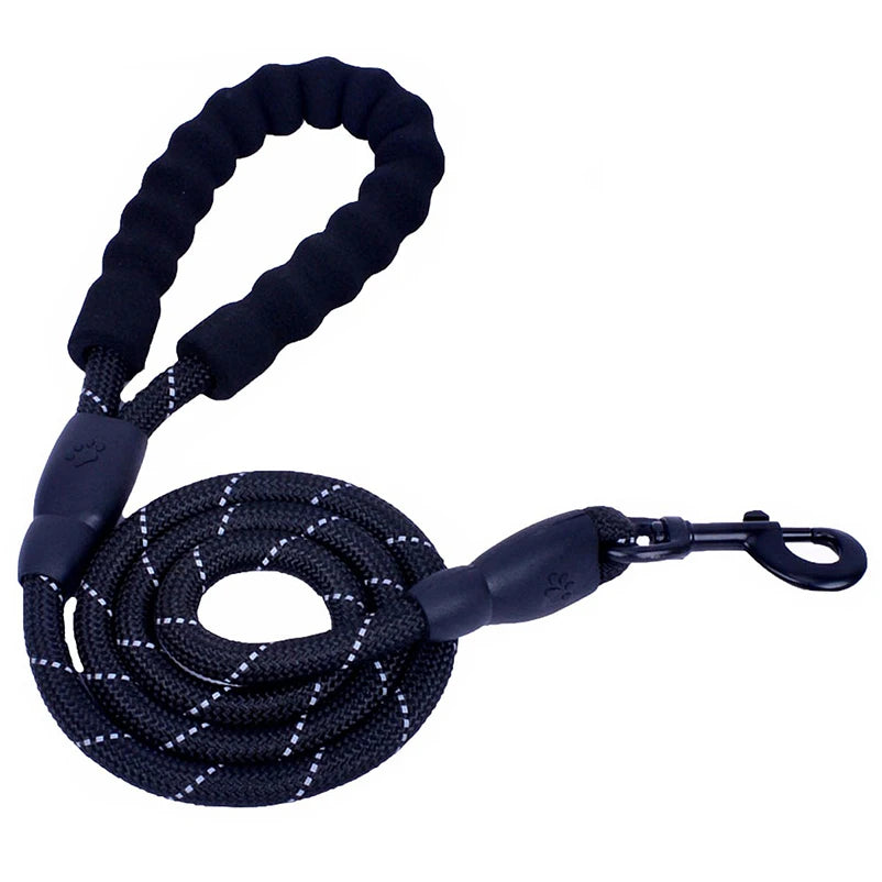 Pet supplies pvc reflective nylon round dog leash for medium and large dogs pet traction rope