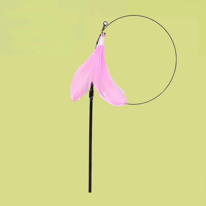 New strong suction cup cat teaser with bell long rod detachable cat self-entertainment toy