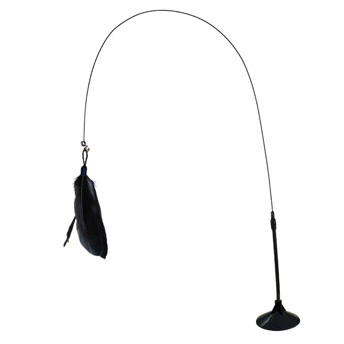 New strong suction cup cat teaser with bell long rod detachable cat self-entertainment toy